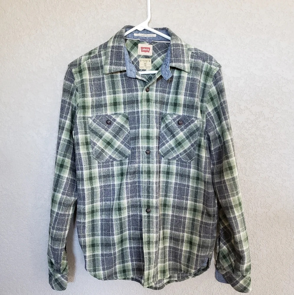 Levis wool paid button down shirt slim fit - Picture 4 of 5